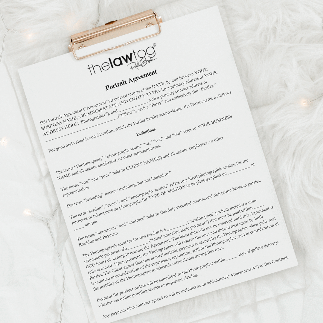 General Portrait Photography Contract